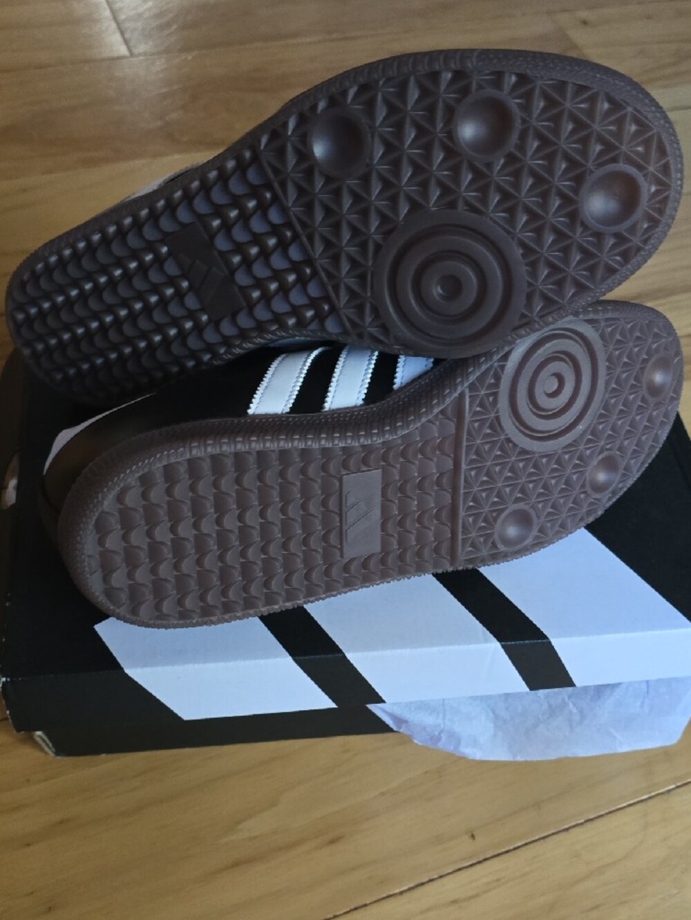 adidas Samba Black with White Stripe Low-Profile Sneakers - Picture 4 of 4